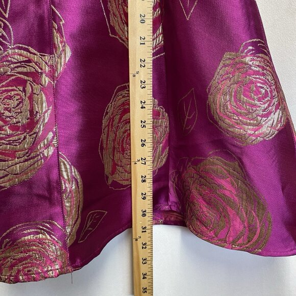 Place Sleeveless Jacquard Fit & Flare Dress Girls 16 Magenta Metallic Floral New - Picture 6 of 15